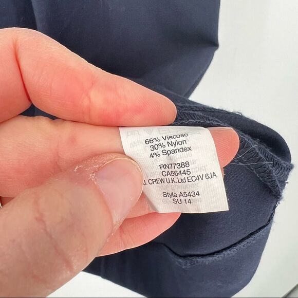 J. Crew Pleated flare dress Navy blue Cocktail party wedding career size 0 - Picture 4 of 6